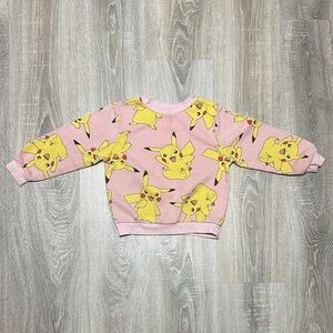 H&M Pink Pikachu Print Sweatshirt